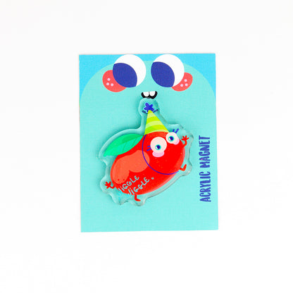 JULIESBUDDIES Wiggling Peach Acrylic Magnet
