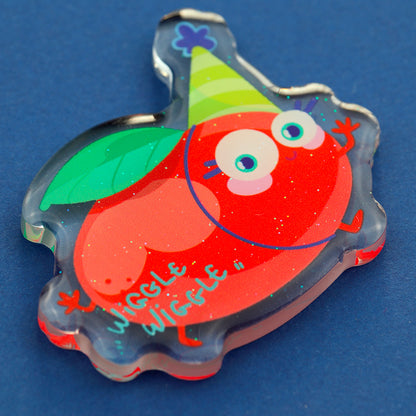 JULIESBUDDIES Wiggling Peach Acrylic Magnet