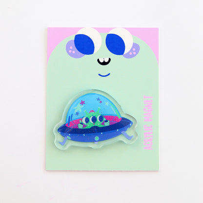 JULIESBUDDIES Aimant en Acrylique Extra-terrestre en OVNI