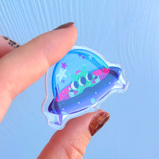 JULIESBUDDIES Alien in UFO Acrylic Magnet