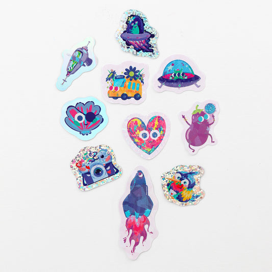 JULIESBUDDIES Pack de 10 mini-autocollants - Version bleue MINEEZ