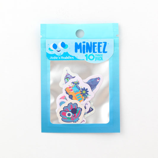 JULIESBUDDIES Pack de 10 mini-autocollants - Version bleue MINEEZ