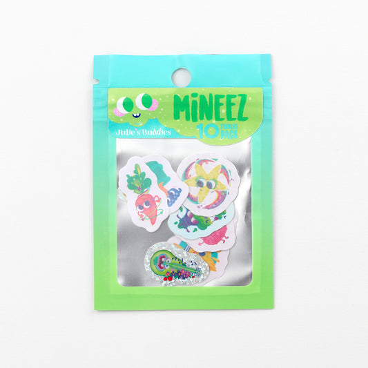 JULIESBUDDIES Pack de 10 mini-autocollants - Version verte MINEEZ