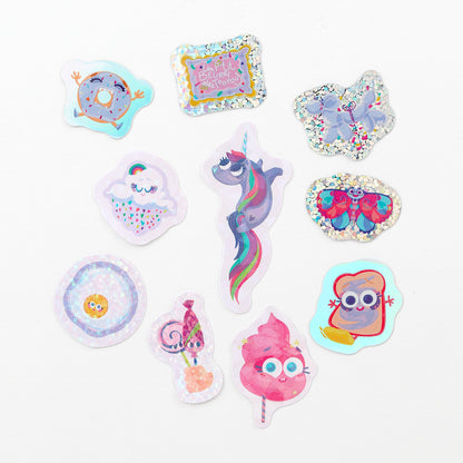 JULIESBUDDIES Pack de 10 mini-autocollants - Version rose MINEEZ