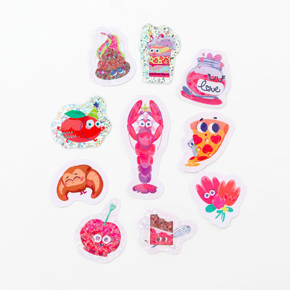 JULIESBUDDIES Pack de 10 mini-autocollants - Version rouge MINEEZ