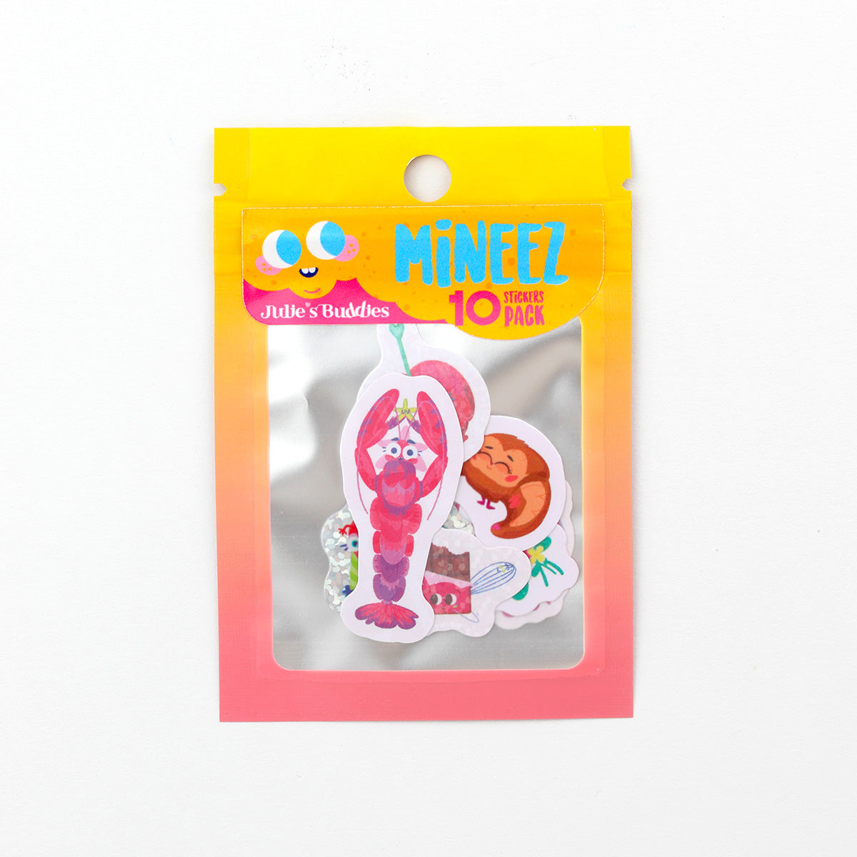 JULIESBUDDIES Pack de 10 mini-autocollants - Version rouge MINEEZ