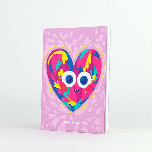 JULIESBUDDIES Carnet A6 à couverture souple "Coeur Coloré"