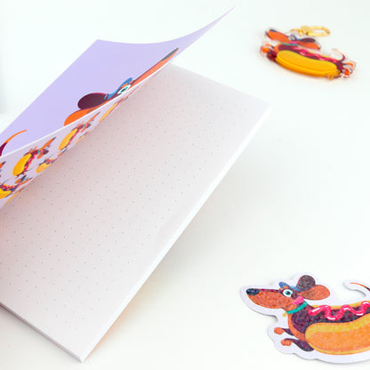 JULIESBUDDIES Carnet A6 à couverture souple "Teckel Chien Saucisse"