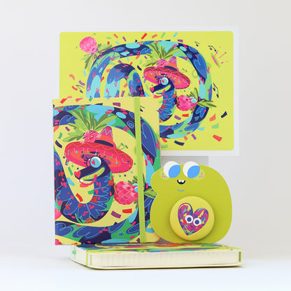 JULIESBUDDIES Carnet A6 "Serpent Mexicain festif"