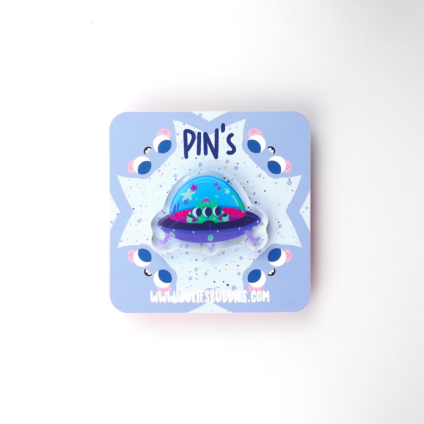 JULIESBUDDIES Pins Extra-terrestre en soucoupe volante en Acrylique