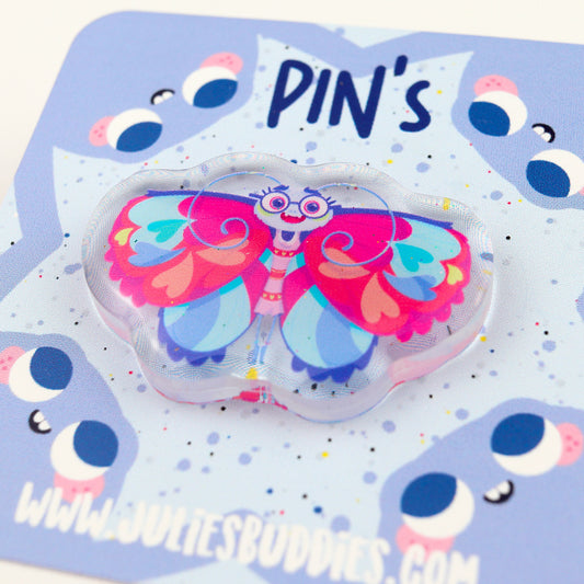 JULIESBUDDIES Pins Papillon en Acrylique