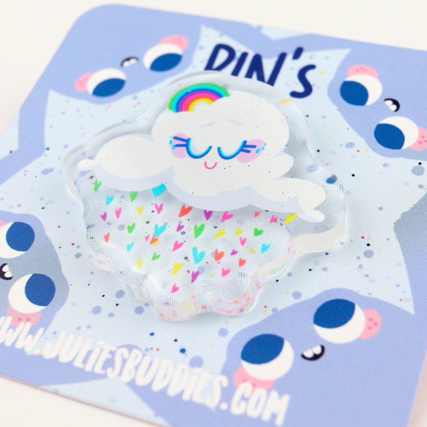 JULIESBUDDIES Pins Nuage arc-en-ciel en Acrylique