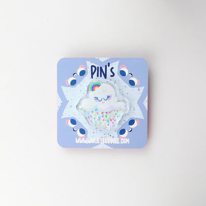 JULIESBUDDIES Pins Nuage arc-en-ciel en Acrylique