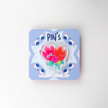 JULIESBUDDIES Pins Fleurs câlines en Acrylique