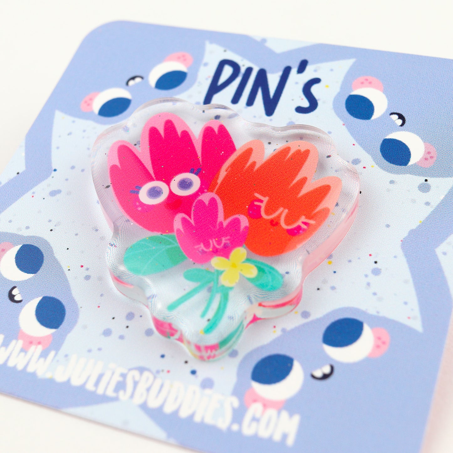 JULIESBUDDIES Pins Fleurs câlines en Acrylique