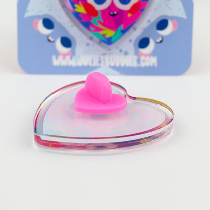 JULIESBUDDIES Pins Coeur Coloré en Acrylique