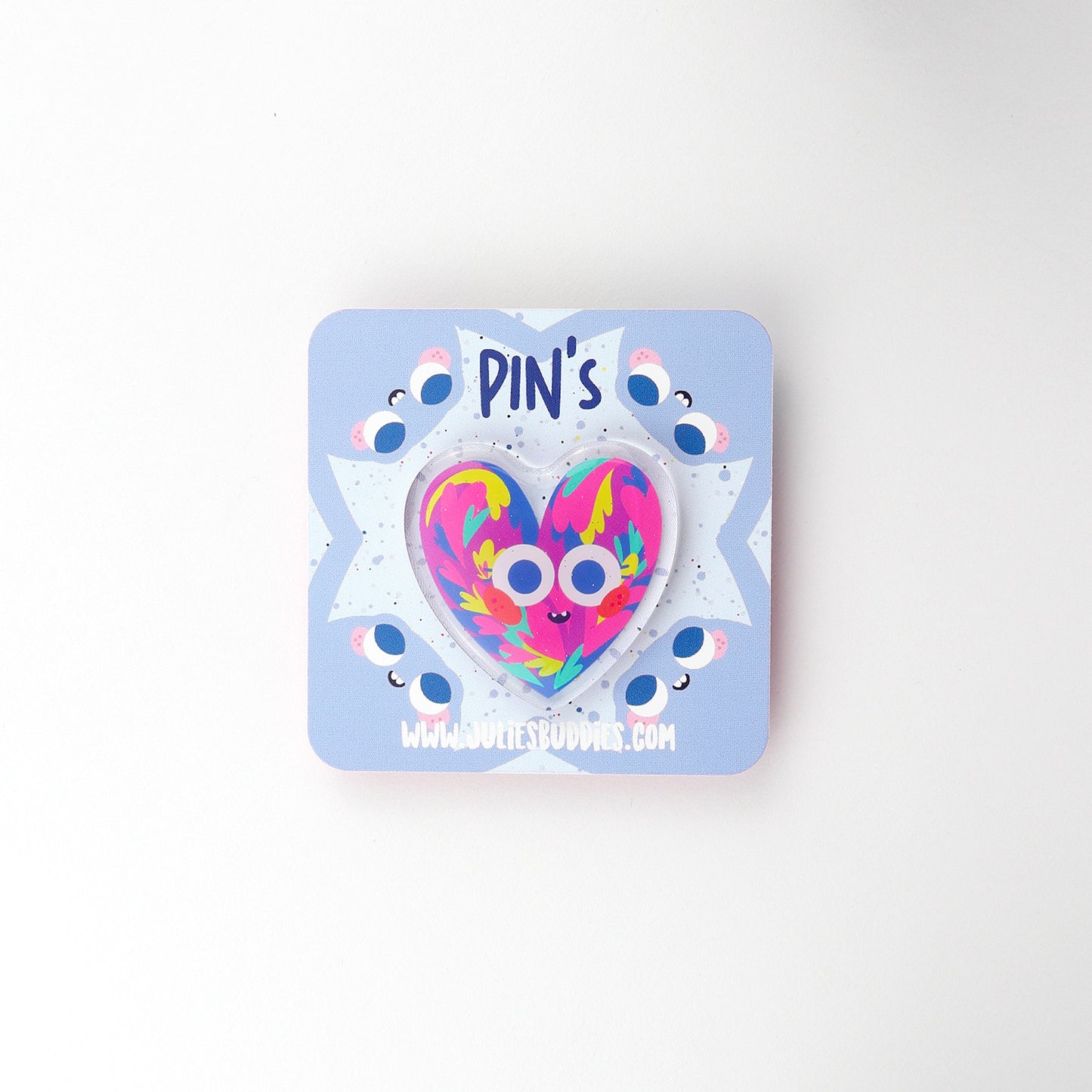 JULIESBUDDIES Pins Coeur Coloré en Acrylique