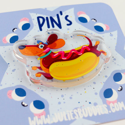 JULIESBUDDIES Pins Teckel Chien Saucisse en Acrylique