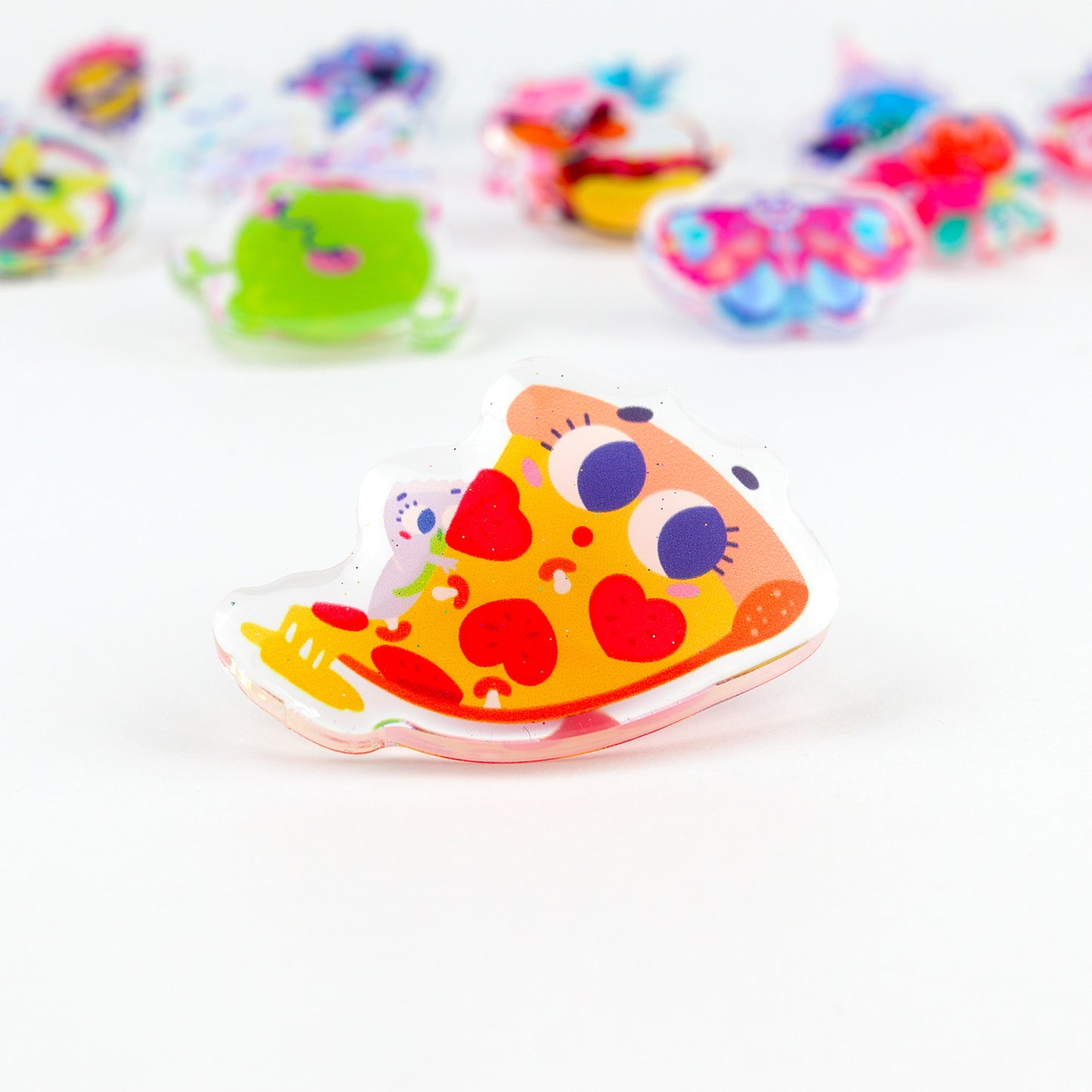 JULIESBUDDIES Pins Pizza au Fromage en Acrylique