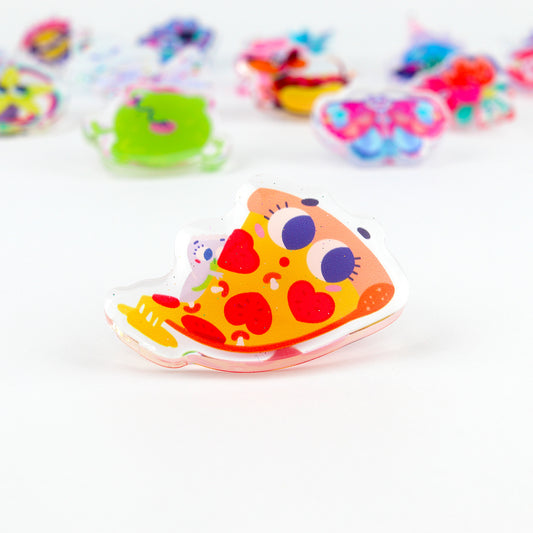 JULIESBUDDIES Pins Pizza au Fromage en Acrylique