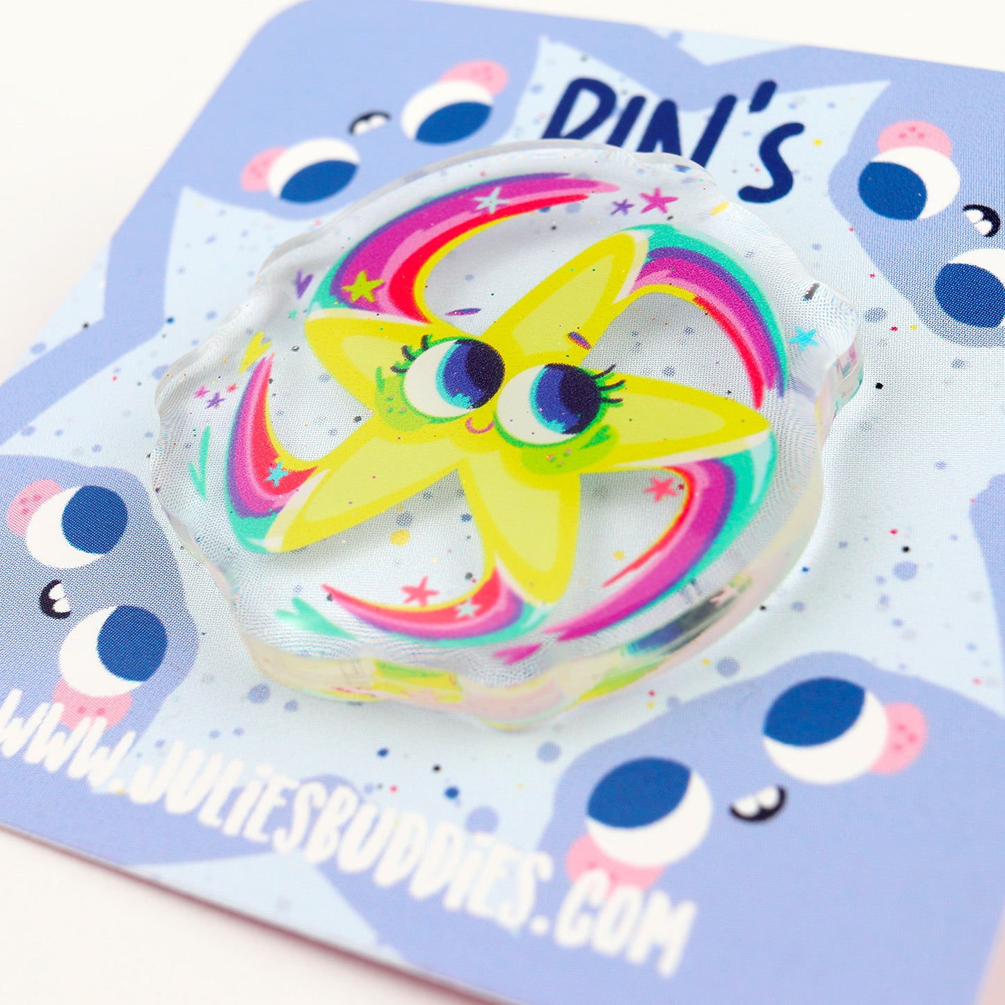 JULIESBUDDIES Pins Etoile Filante en Acrylique