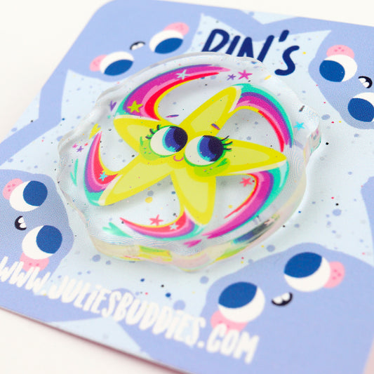 JULIESBUDDIES Pins Etoile Filante en Acrylique