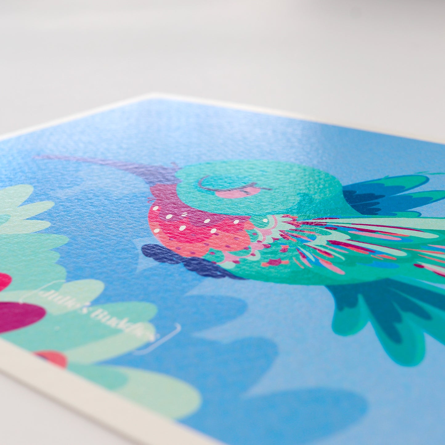 JULIESBUDDIES Postcard Whimsical Hummingbird