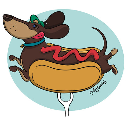 Coloriage à imprimer - Chien Saucisse