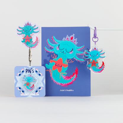 JULIESBUDDIES Porte-clés Axolotl Sirène en Acrylique