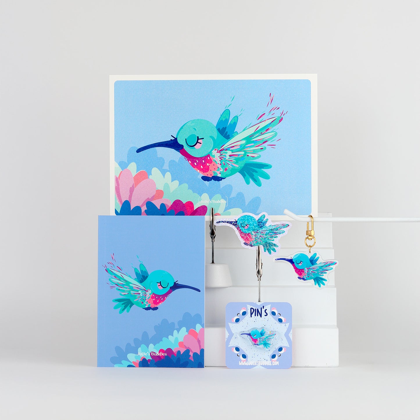 JULIESBUDDIES Porte-clés Colibri en Acrylique