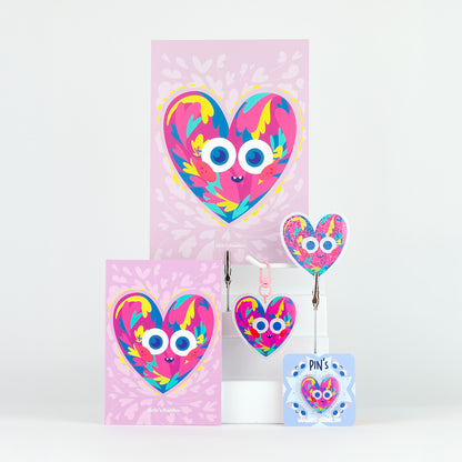 JULIESBUDDIES Pins Coeur Coloré en Acrylique