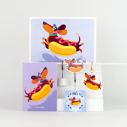 JULIESBUDDIES Porte-clés Teckel Chien Saucisse en Acrylique