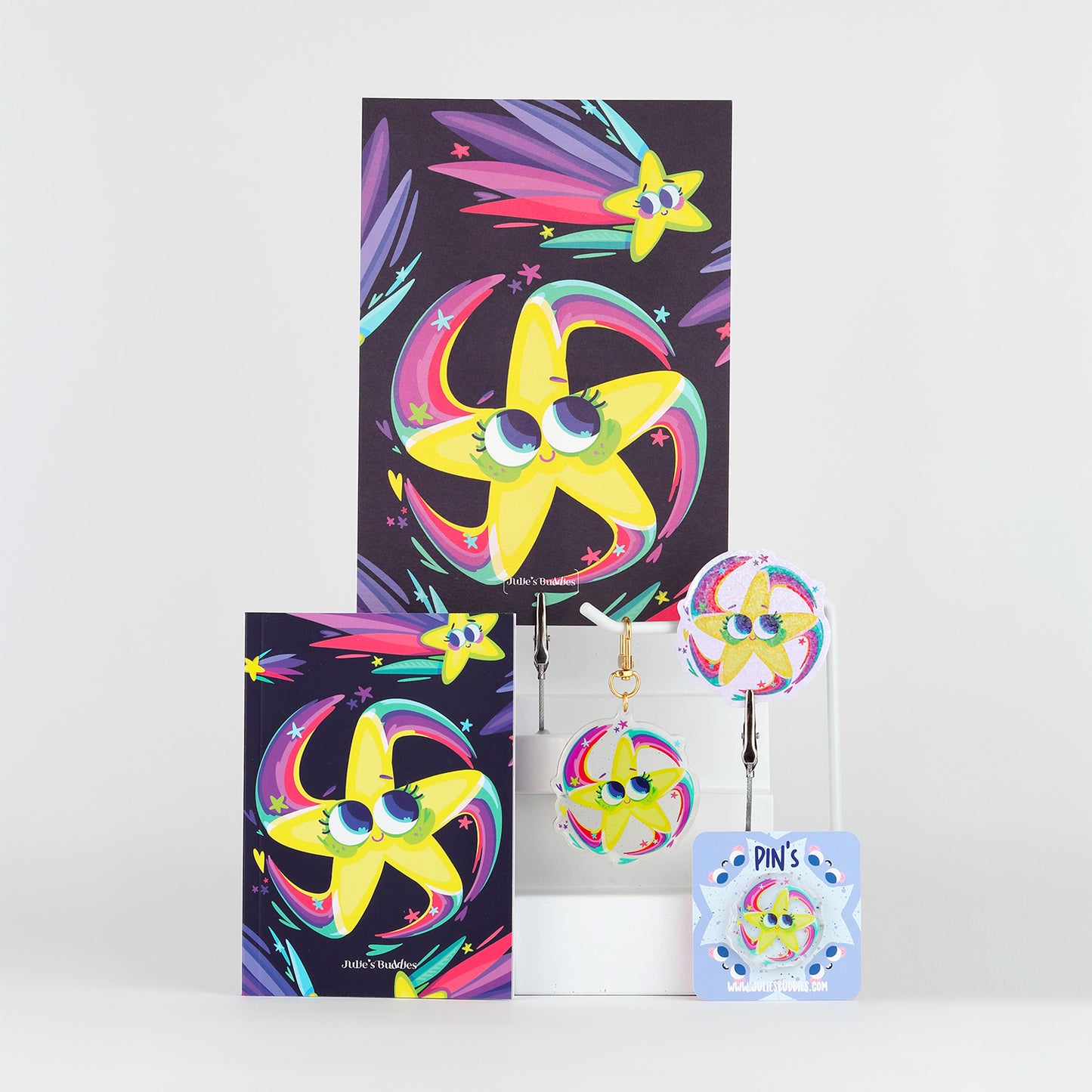 JULIESBUDDIES Carnet A6 à couverture souple "Etoile Filante"
