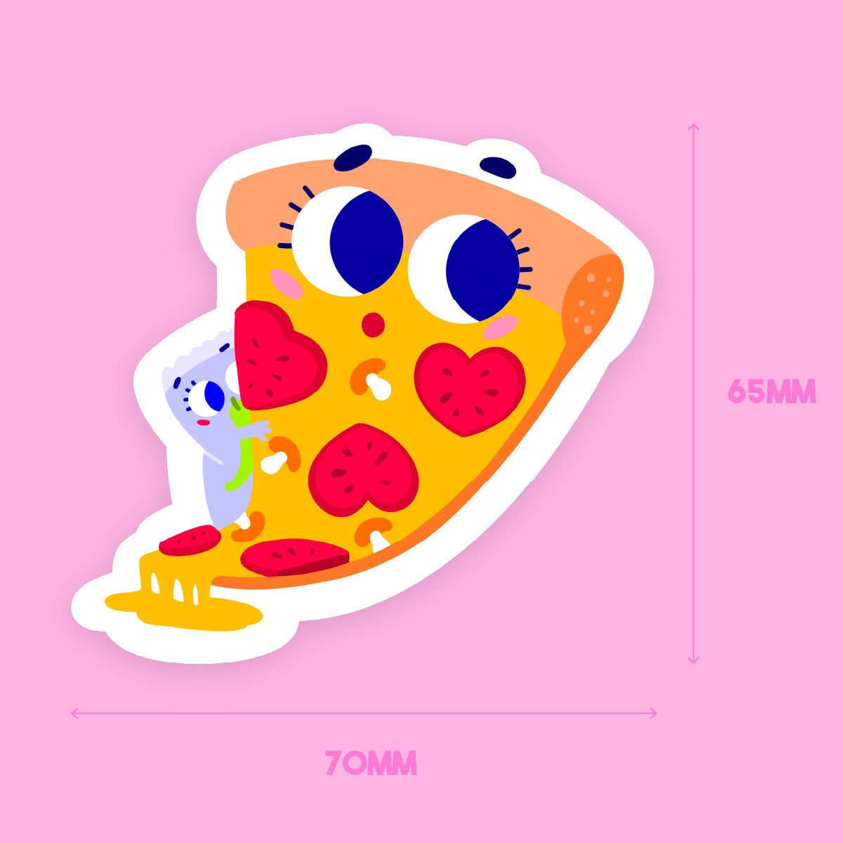 JULIESBUDDIES Cheesy Pizza Individual Sticker