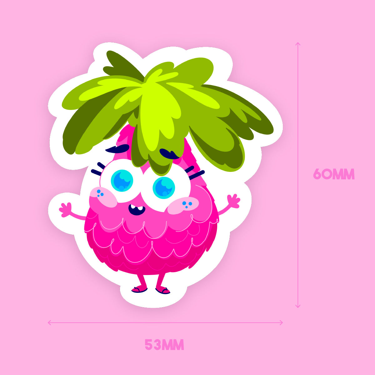 JULIESBUDDIES Pink Pineapple Individual Sticker