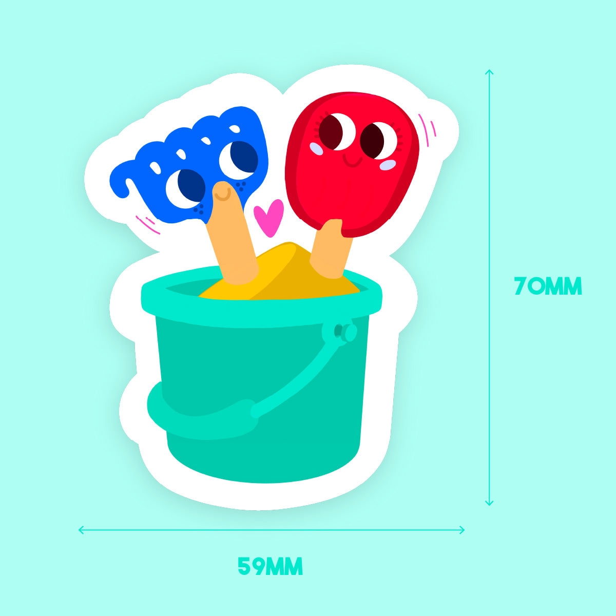 JULIESBUDDIES Sand Toys Lovers Individual Sticker