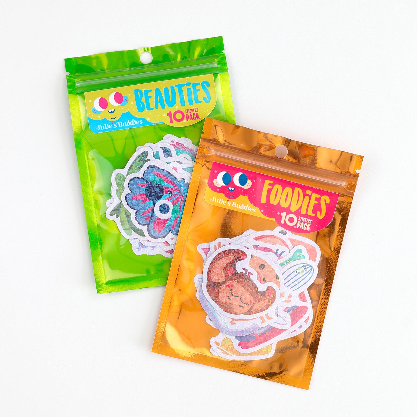 Lot de 10 autocollants scintillants « Foodies » JULIESBUDDIES