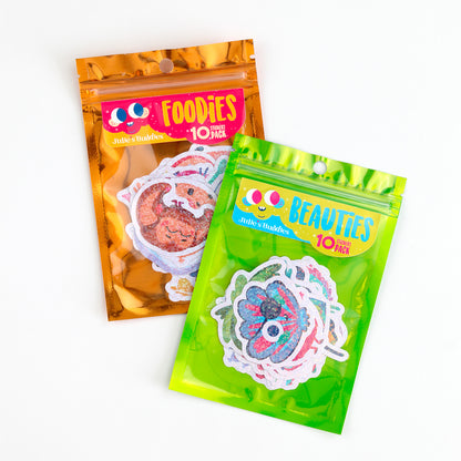 Lot de 10 autocollants scintillants « Beautés » JULIESBUDDIES