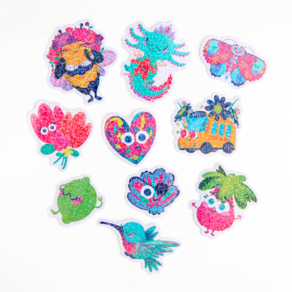 Lot de 10 autocollants scintillants « Beautés » JULIESBUDDIES
