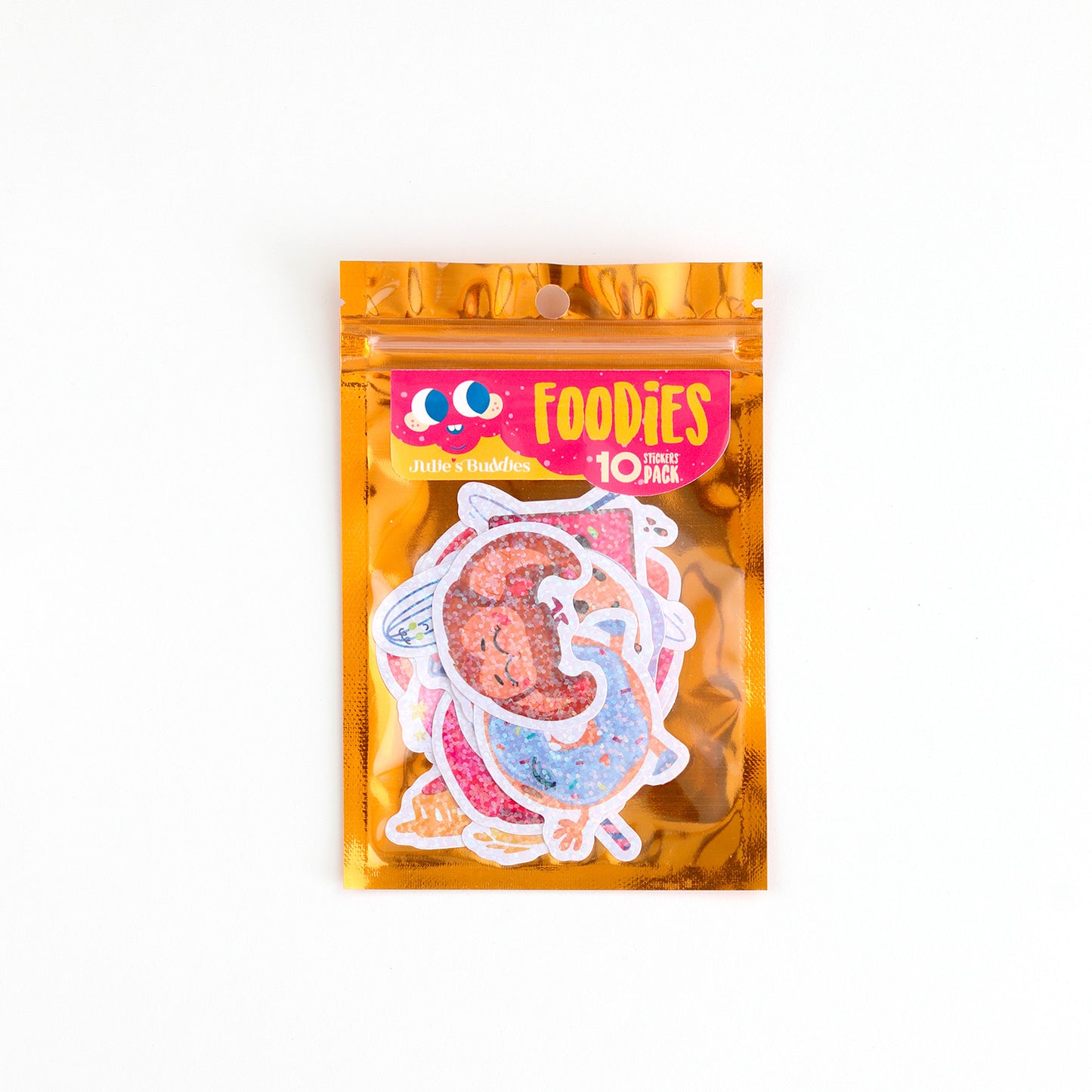 Lot de 10 autocollants scintillants « Foodies » JULIESBUDDIES