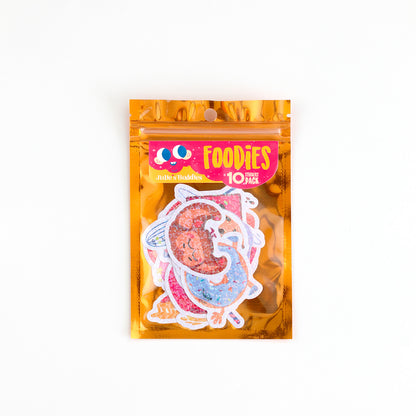 Lot de 10 autocollants scintillants « Foodies » JULIESBUDDIES