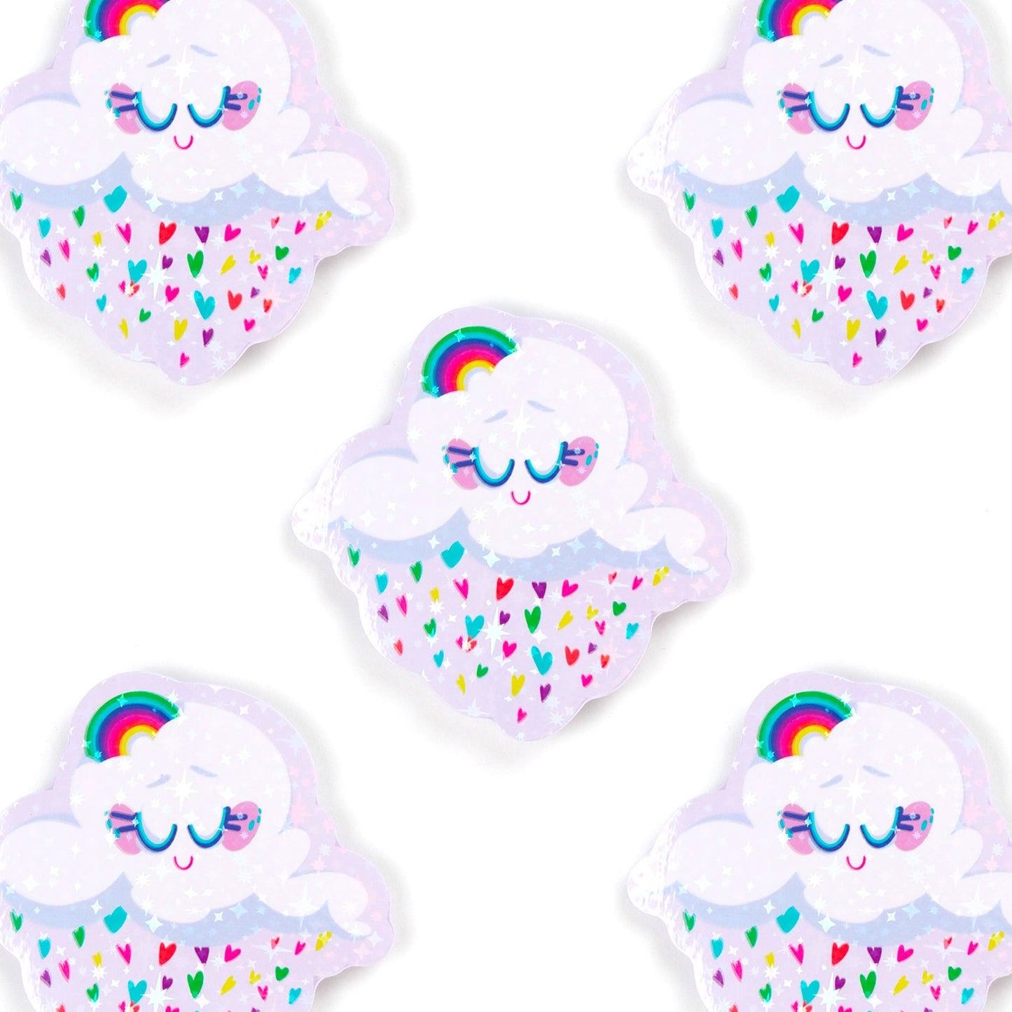 JULIESBUDDIES Autocollant individuel Nuage arc-en-ciel