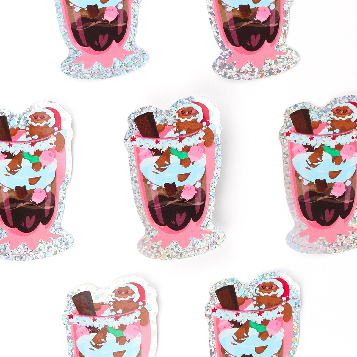JULIESBUDDIES Gingerbread Man in coffee cup Individual Sticker