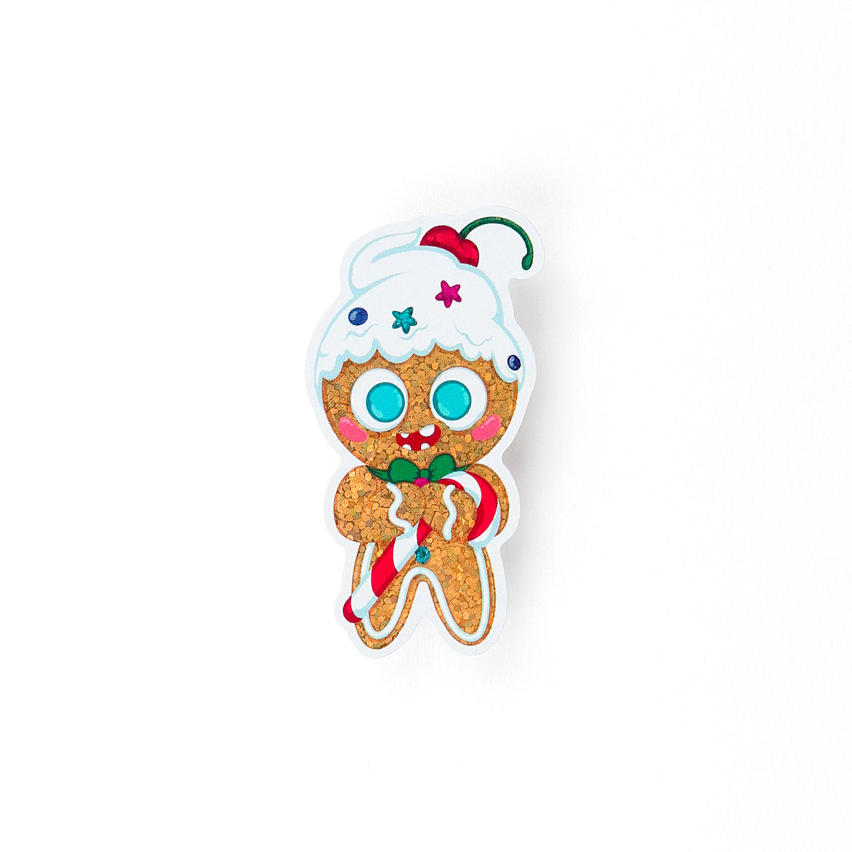 JULIESBUDDIES Autocollant individuel Bonhomme de pain d'épice avec crème fouettée