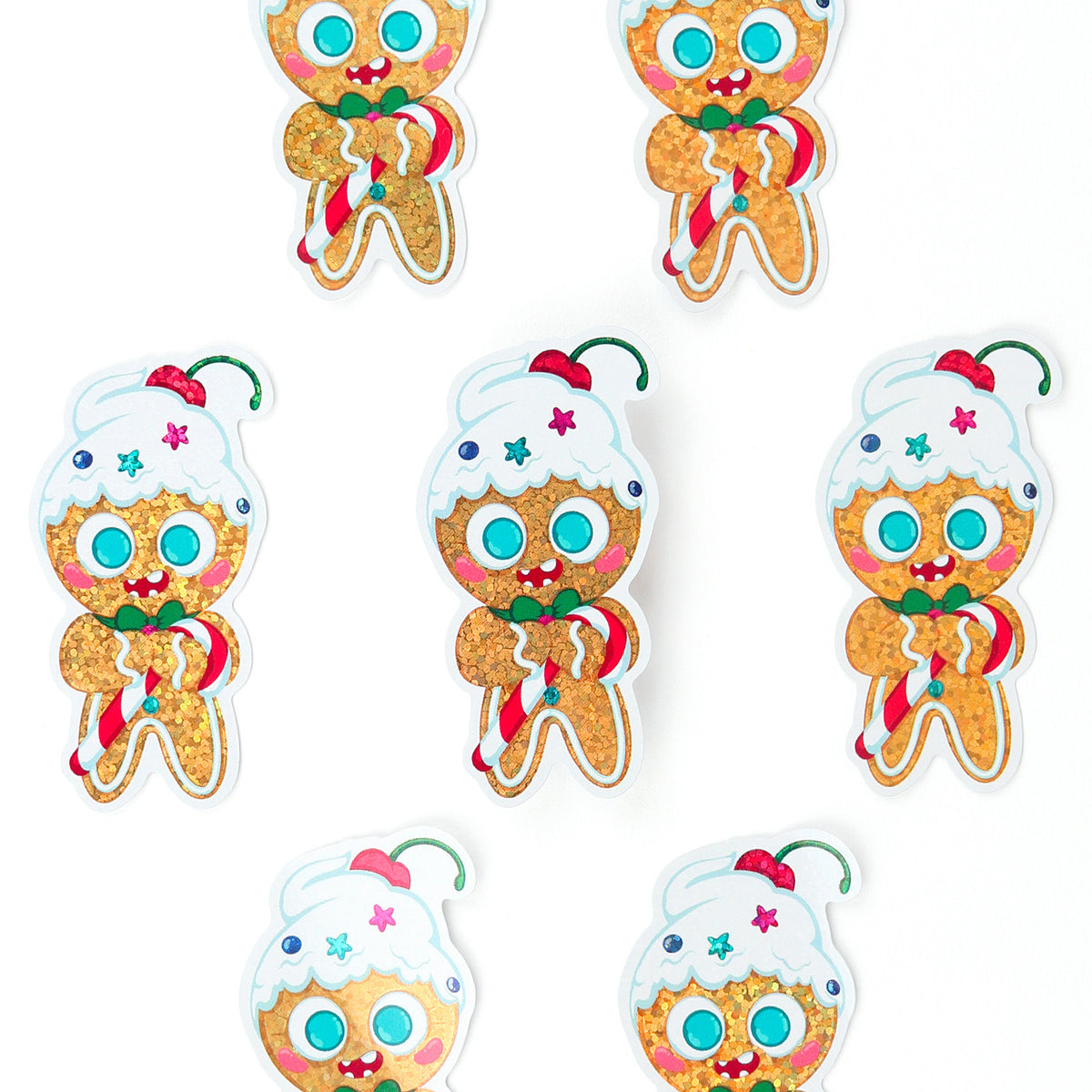 JULIESBUDDIES Autocollant individuel Bonhomme de pain d'épice avec crème fouettée