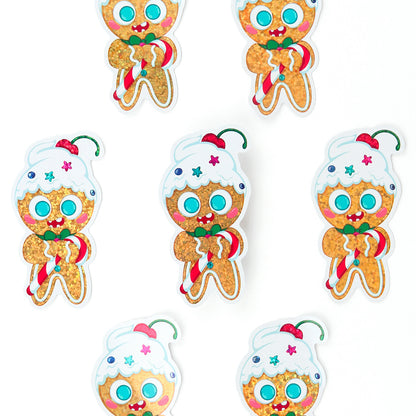 JULIESBUDDIES Autocollant individuel Bonhomme de pain d'épice avec crème fouettée