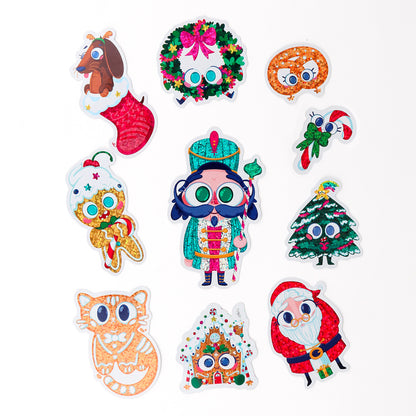 JULIESBUDDIES 10 shimmering Xmas Falalas stickers pack
