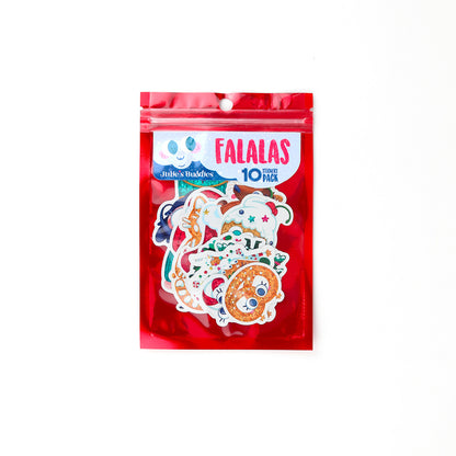 JULIESBUDDIES 10 shimmering Xmas Falalas stickers pack
