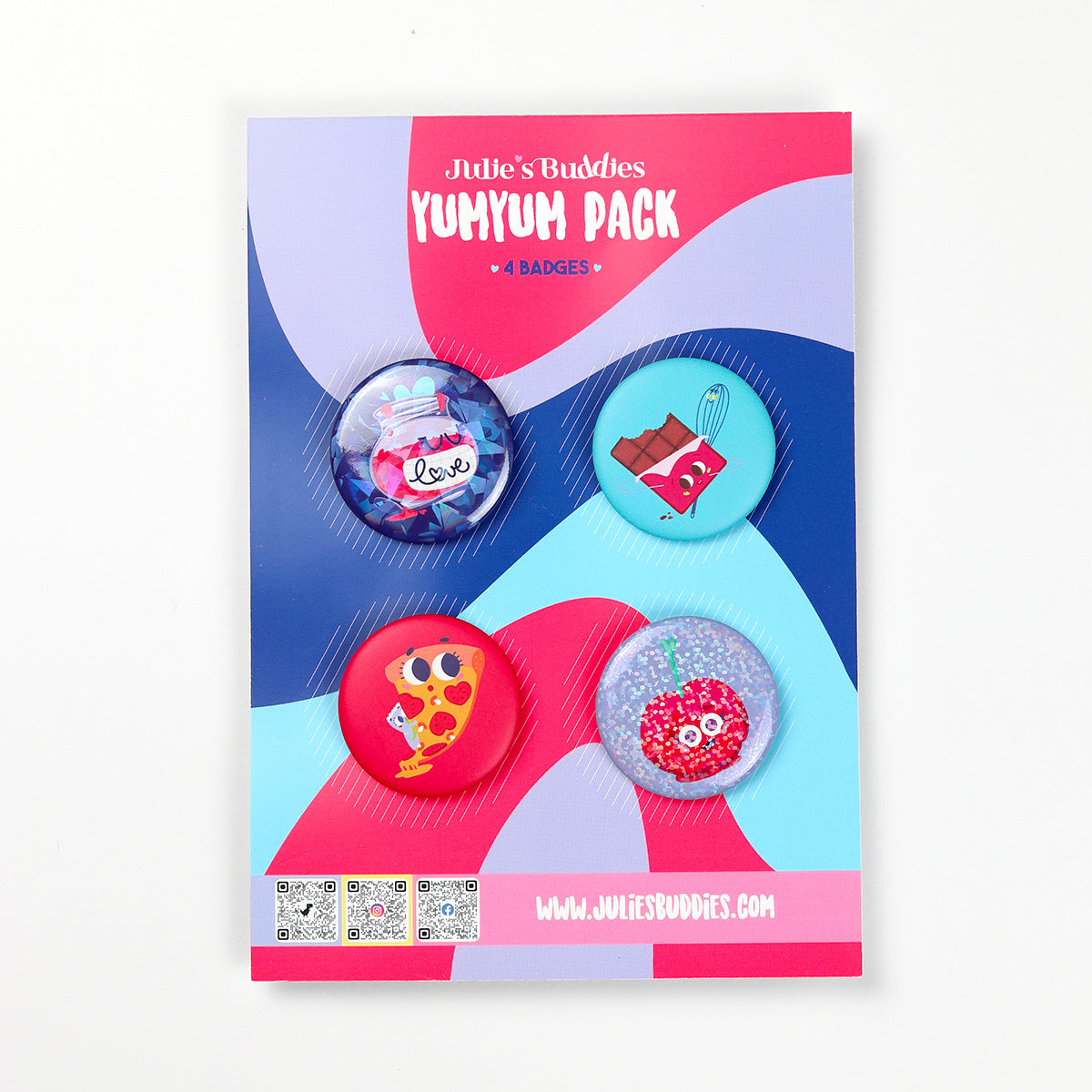 JULIESBUDDIES Pack Yum Yum (Miam Miam) - Lot de badges