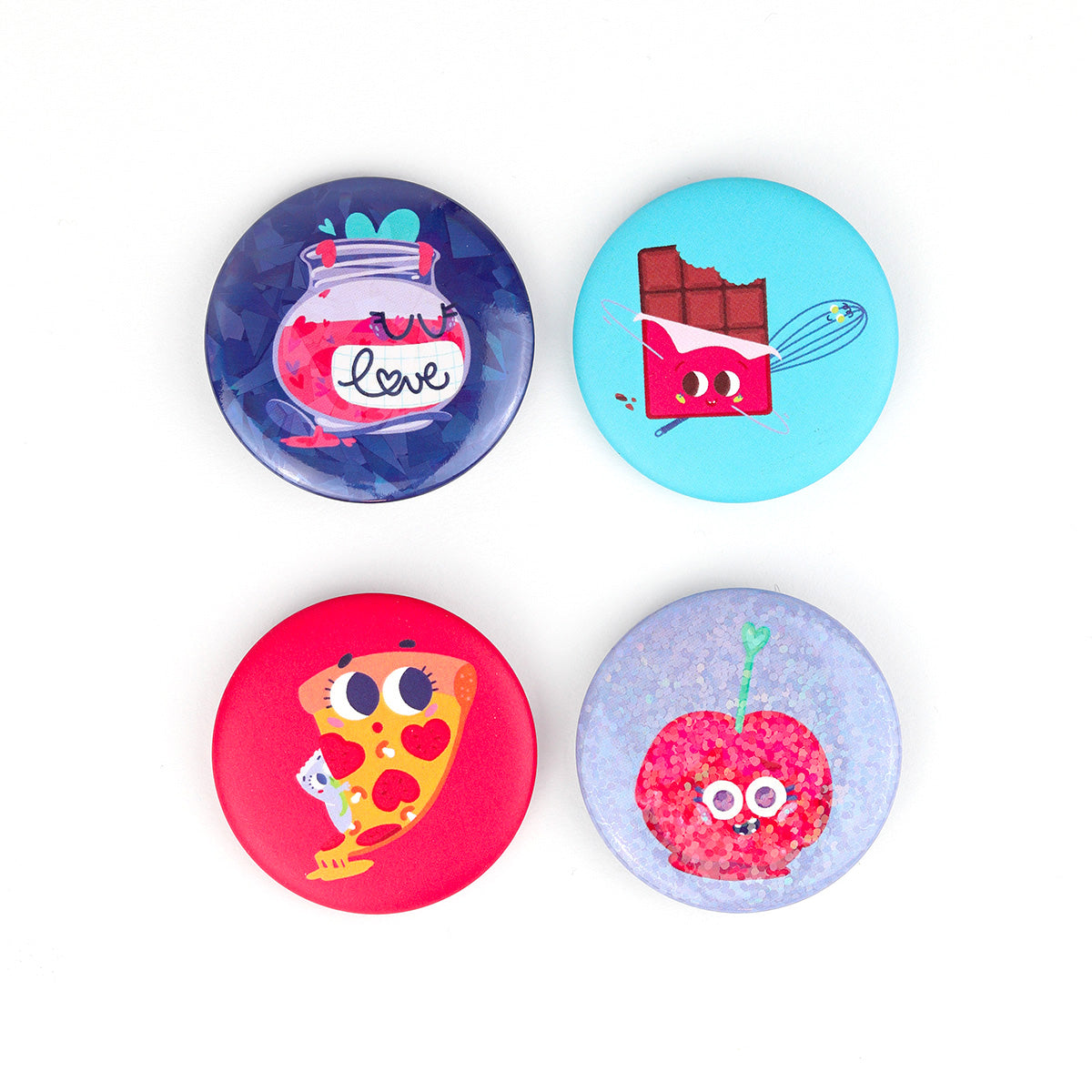 JULIESBUDDIES Pack Yum Yum (Miam Miam) - Lot de badges